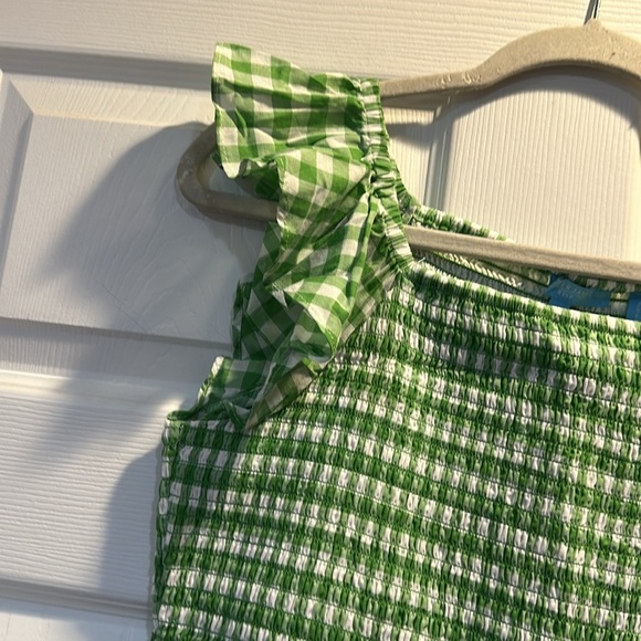 Draper James RSVP Green Gingham Smocked Top L - Picture 5 of 7